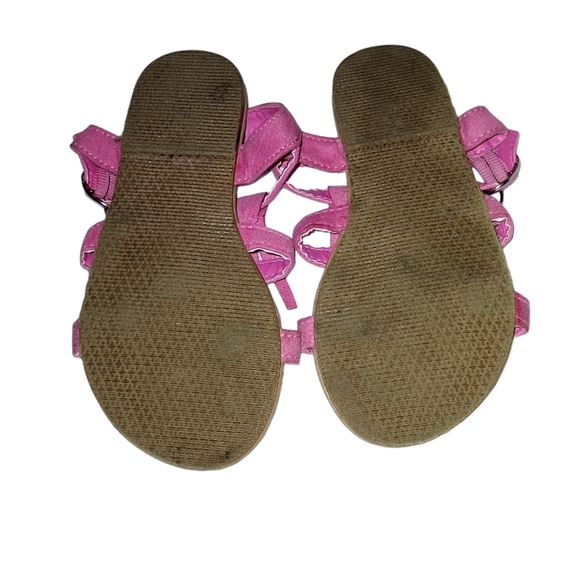 Girl's Pink Suede Fringed Sandals Size 9 - Picture 5 of 5